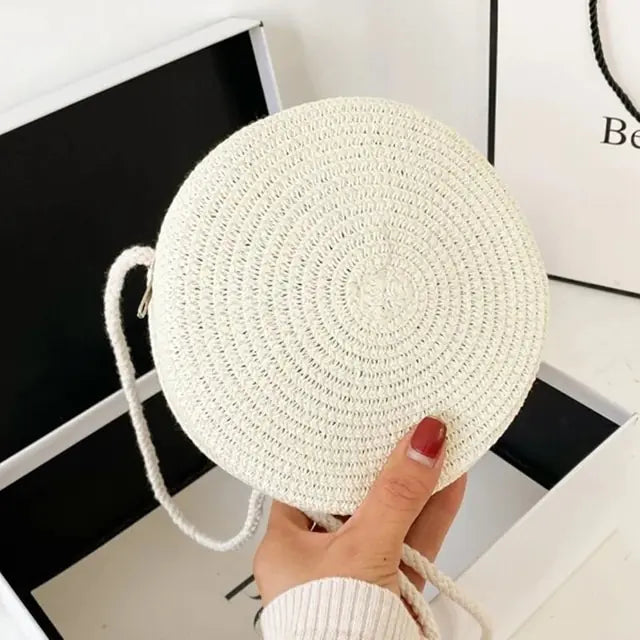 Round Woven Straw Bag