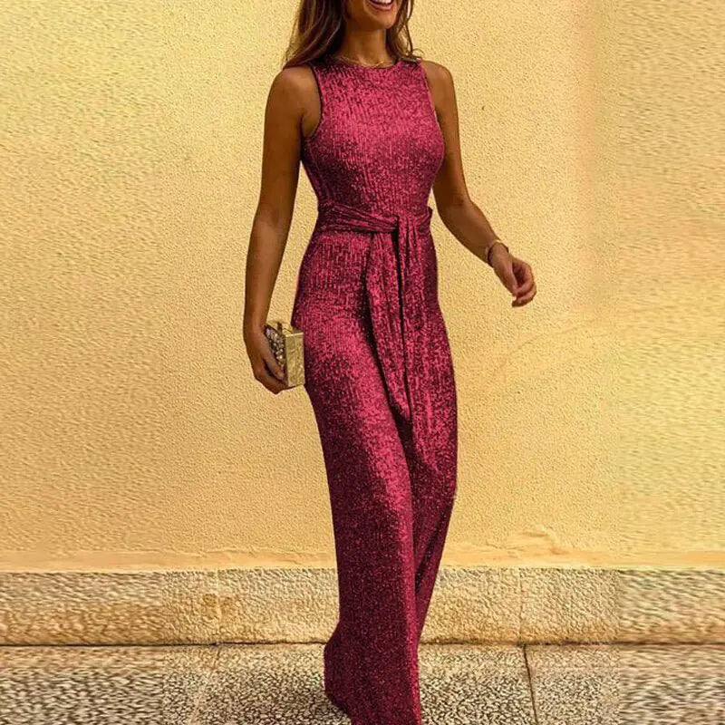 Sequin Backless Jumpsuit