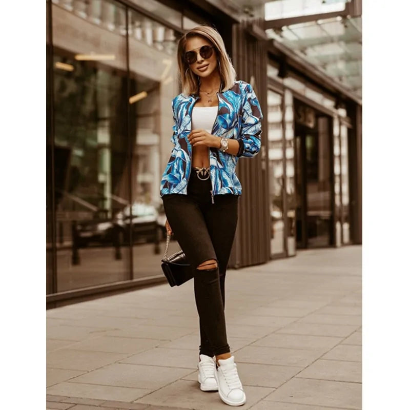 Floral Print Long Sleeve Jacket