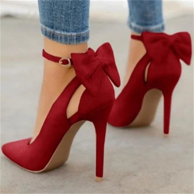 Bow Buckle High Heel Shoes