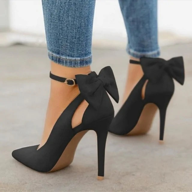 Bow Buckle High Heel Shoes