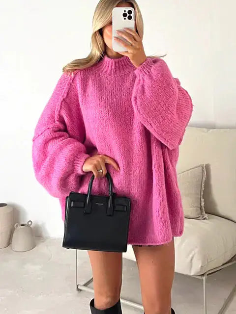 Knitted Over-sized Long Sleeve Sweater