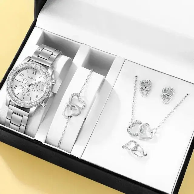 Luxury 5-piece Watch and Jewelry Set