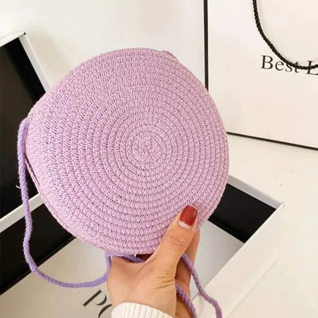 Round Woven Straw Bag